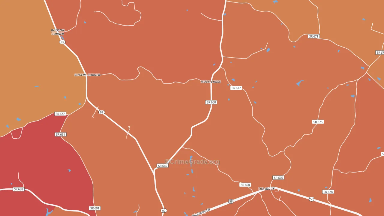 The Ridge, VA Map of Arson Rates