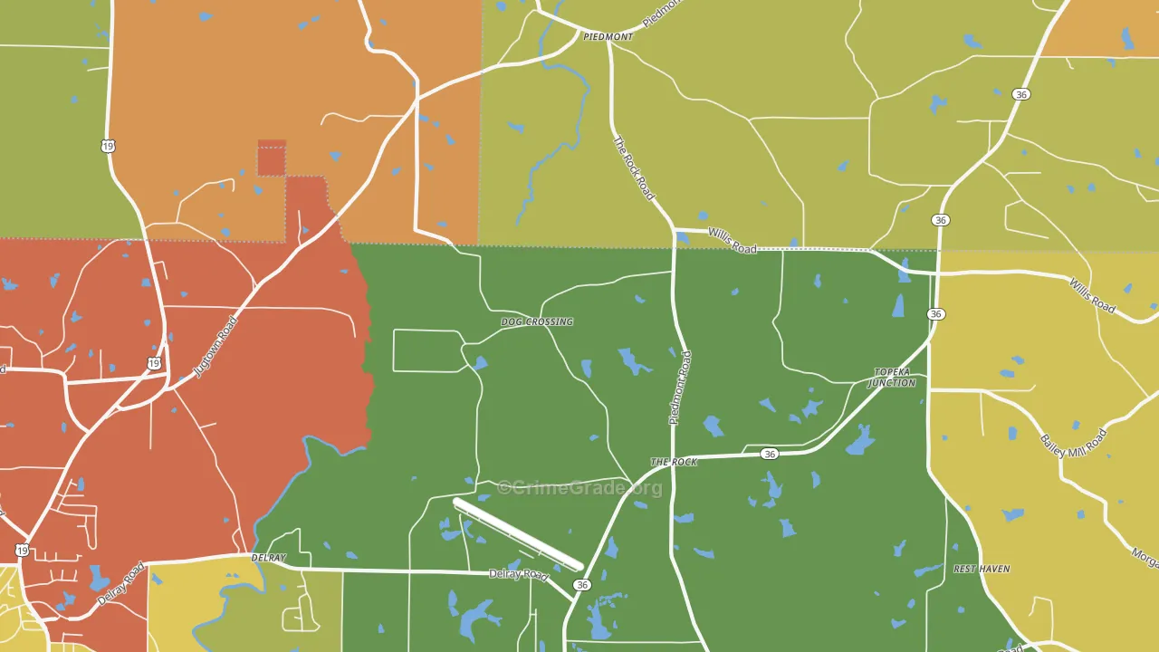 The Rock, GA Map of Arson Rates