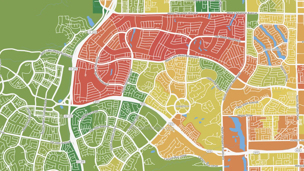 The Trails, Las Vegas, NV Map of Arson Rates