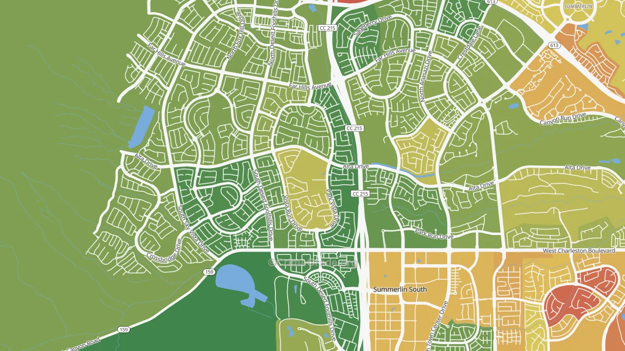 The Vistas, Las Vegas, NV Map of Arson Rates