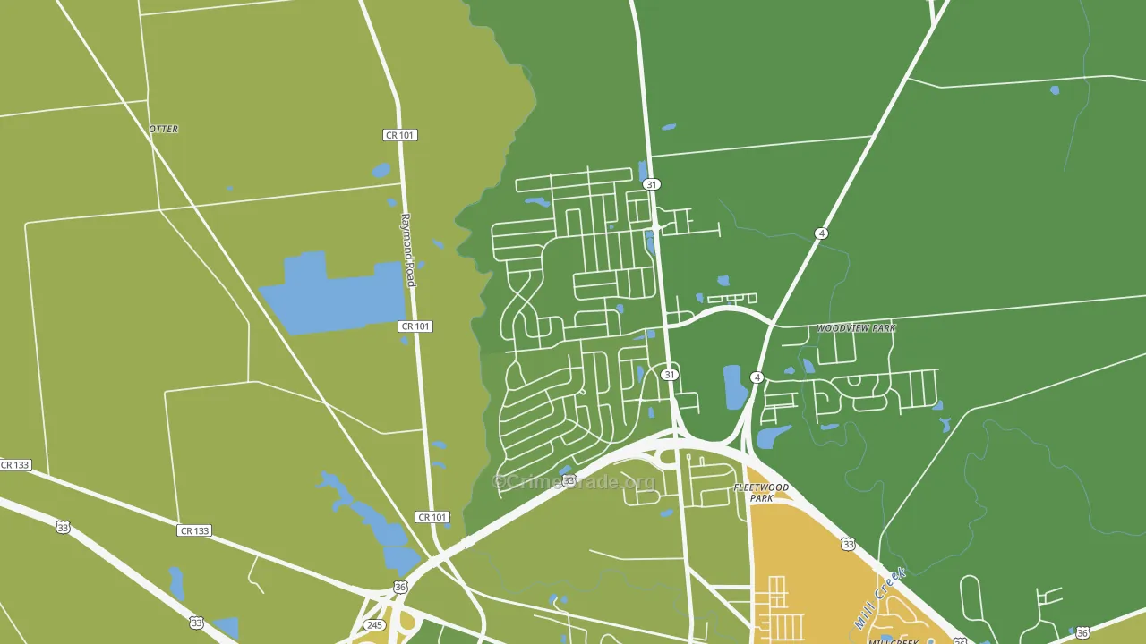 The Woods at Mill Valley, Marysville, OH Map of Arson Rates