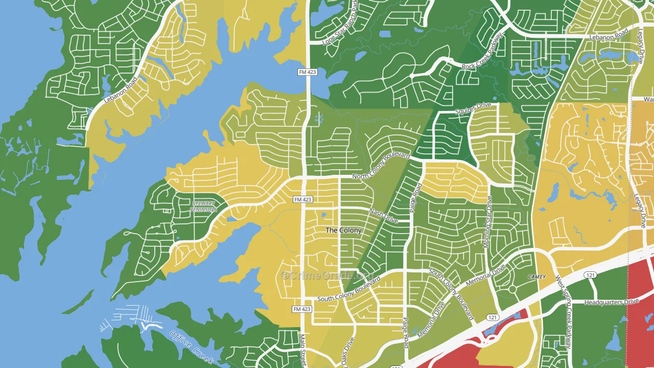 The Ws, The Colony, TX Map of Arson Rates