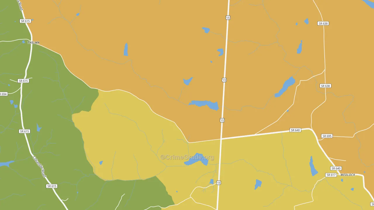 Thelma, VA Map of Arson Rates