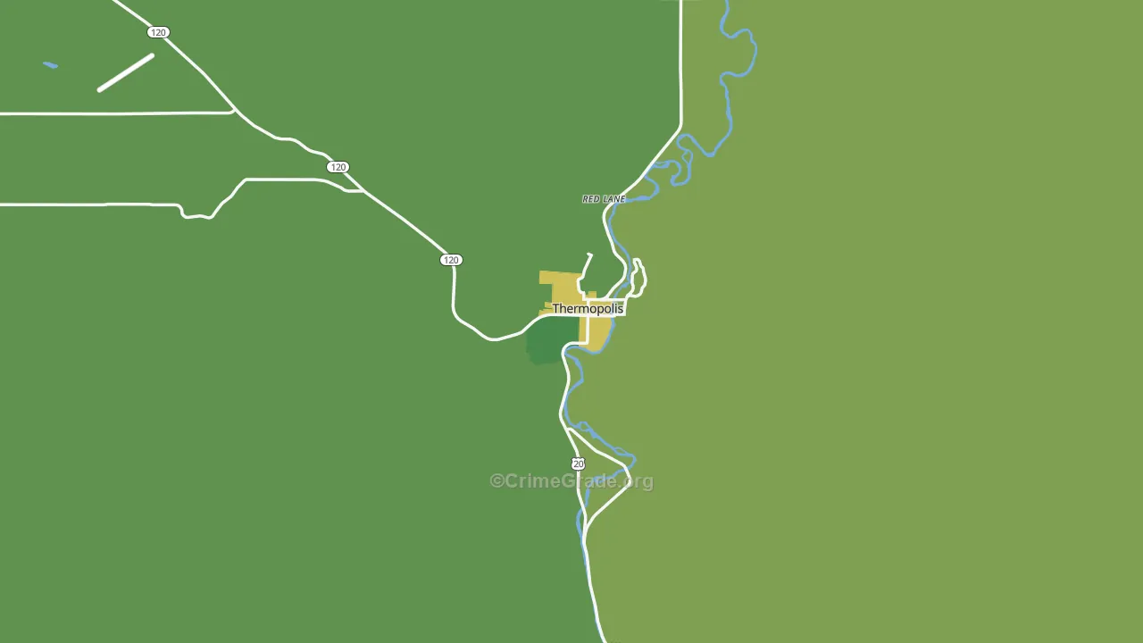 Thermopolis, WY Map of Arson Rates