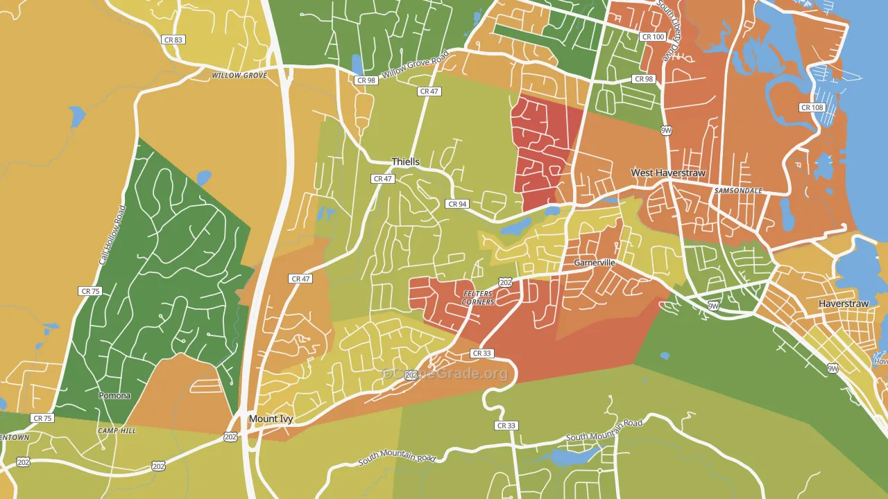 Thiells, NY Map of Arson Rates