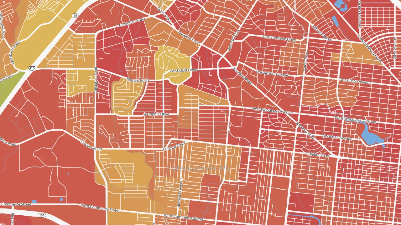 Third World, San Antonio, TX Map of Arson Rates