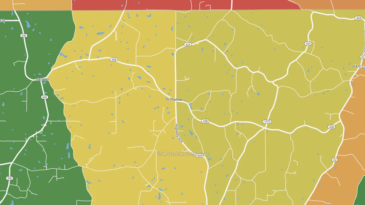 Thomas, LA Map of Arson Rates