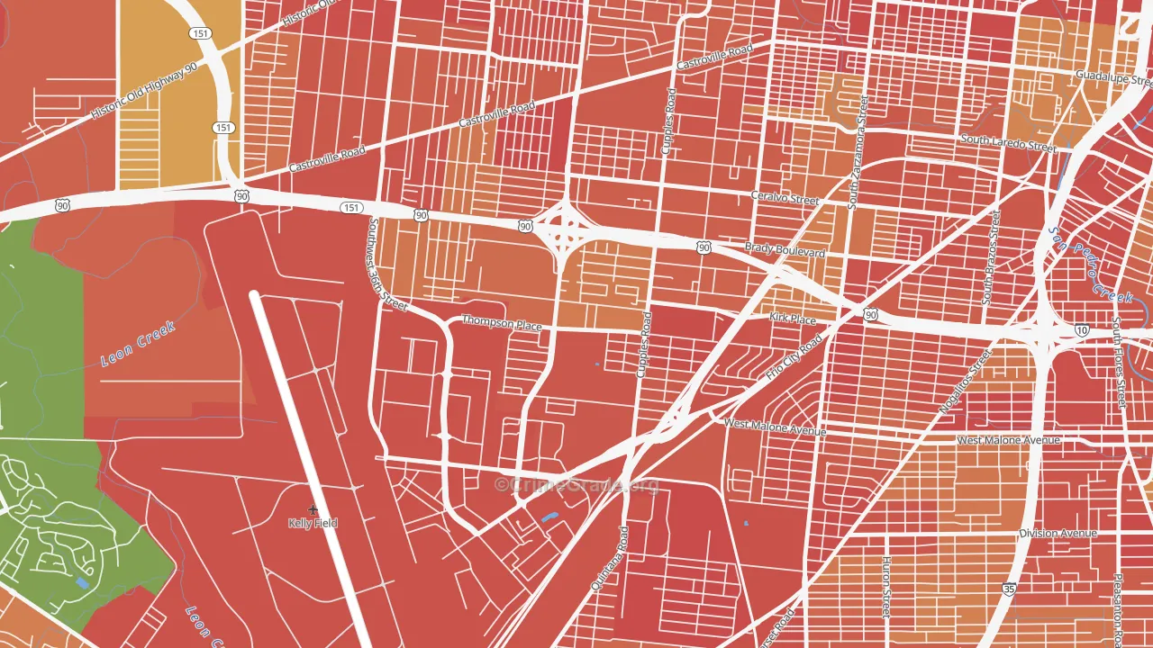 Thompson Community, San Antonio, TX Map of Arson Rates