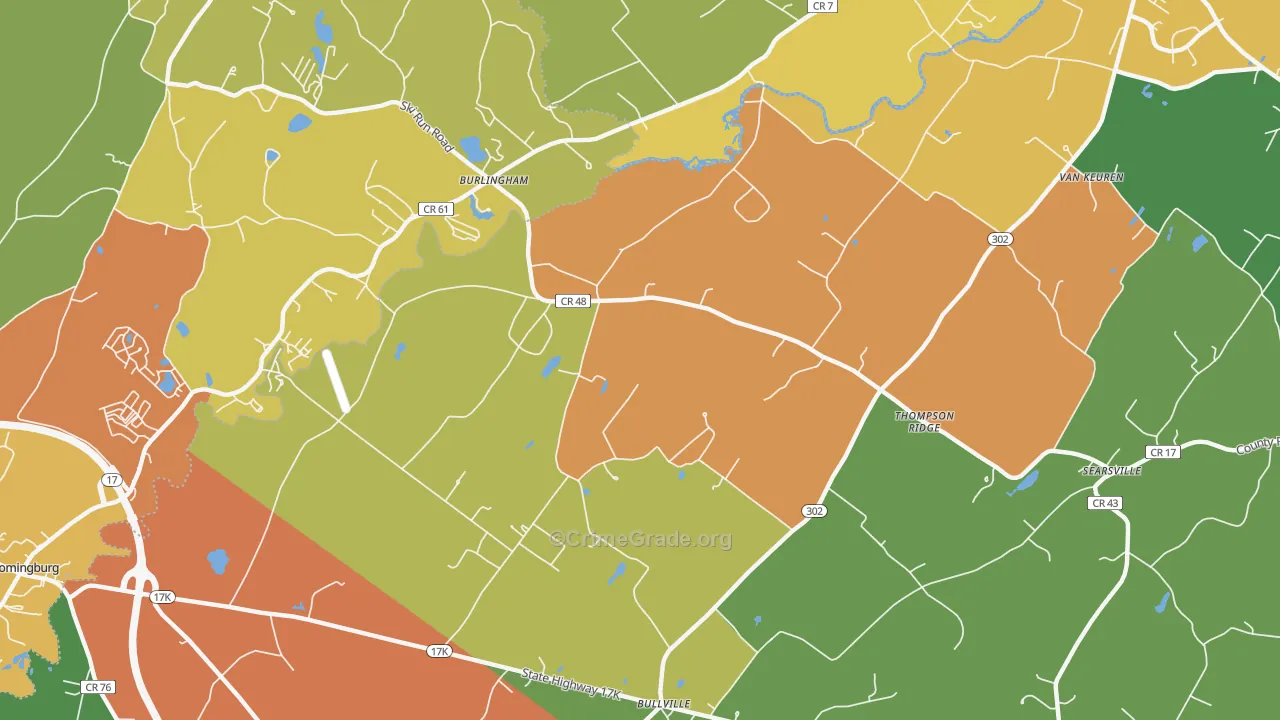 Thompson Ridge, NY Map of Arson Rates