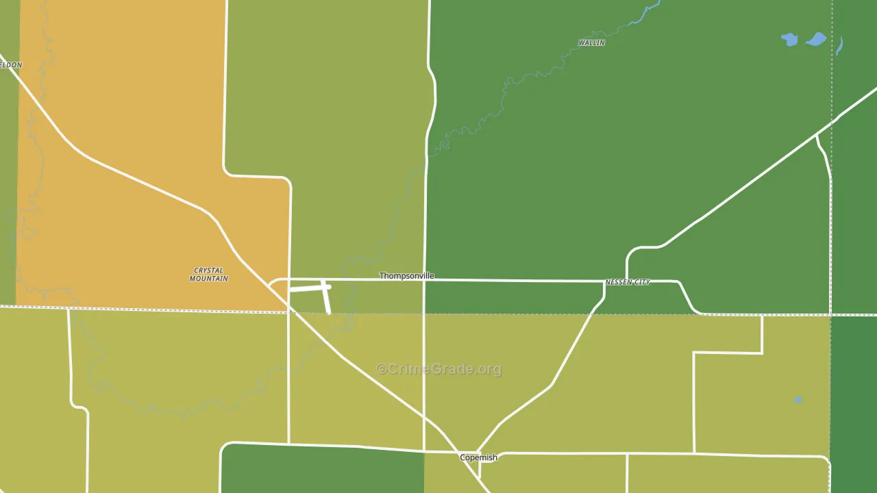 Thompsonville, MI Map of Arson Rates