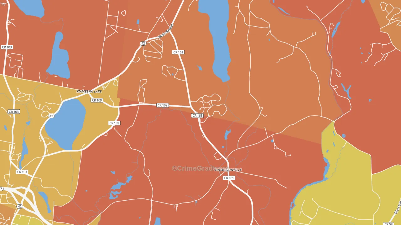 Thompsonville, NY Map of Arson Rates