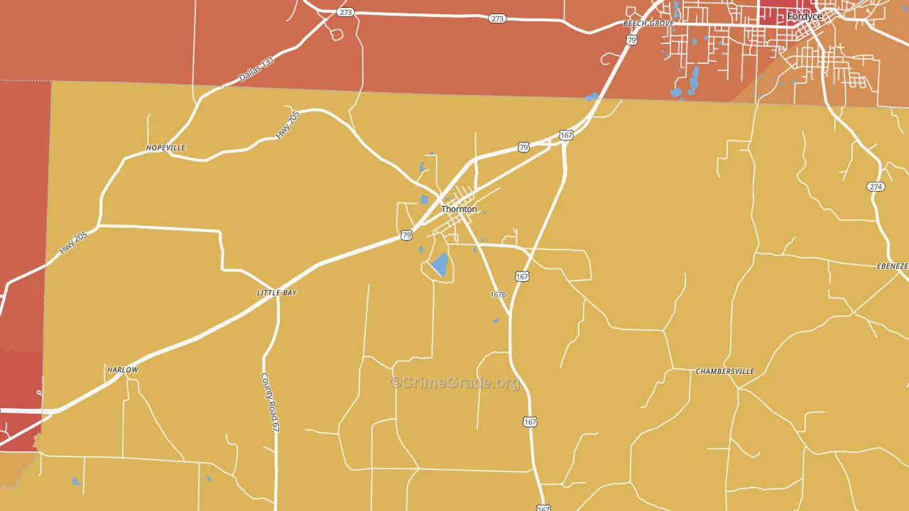 Thornton, AR Map of Arson Rates