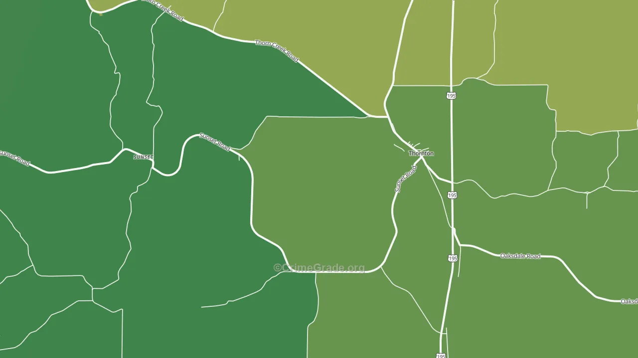 Thornton, WA Map of Arson Rates