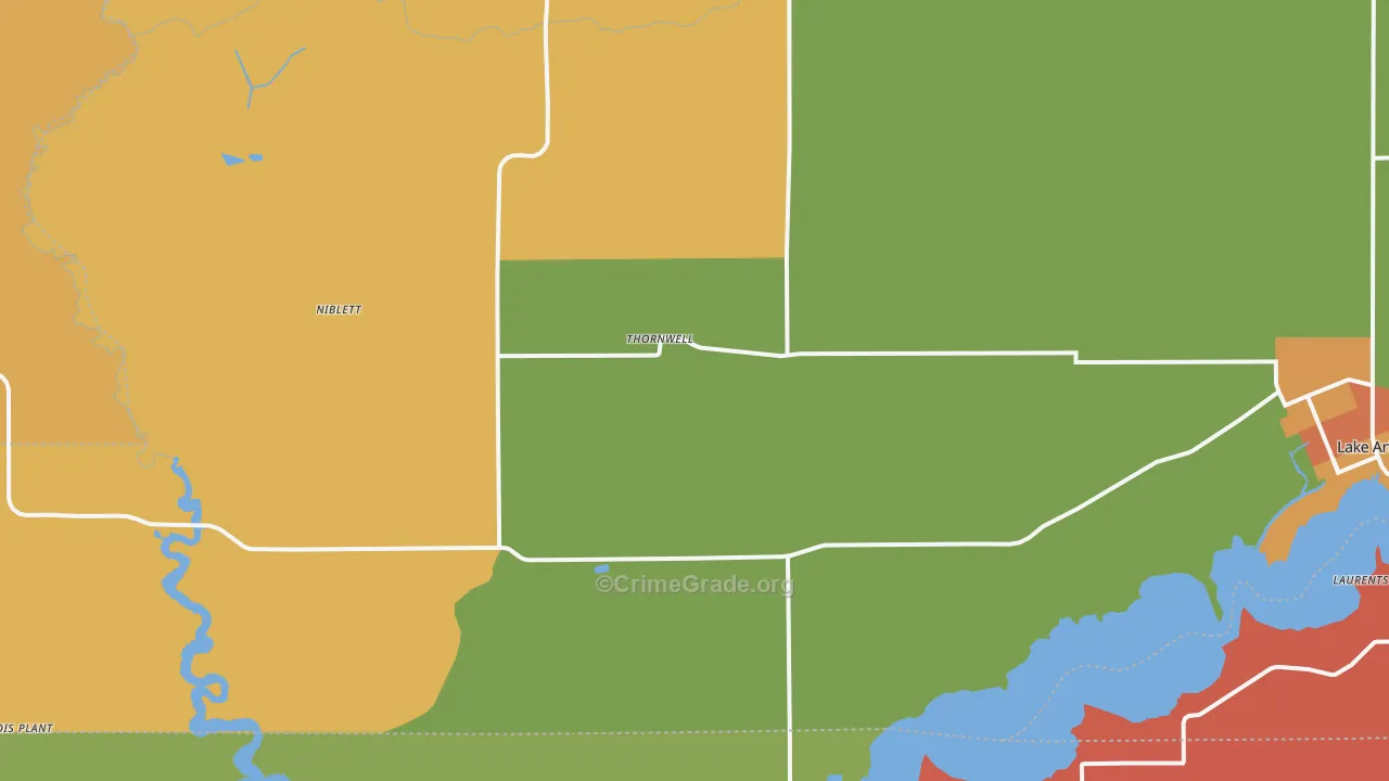 Thornwell, LA Map of Arson Rates