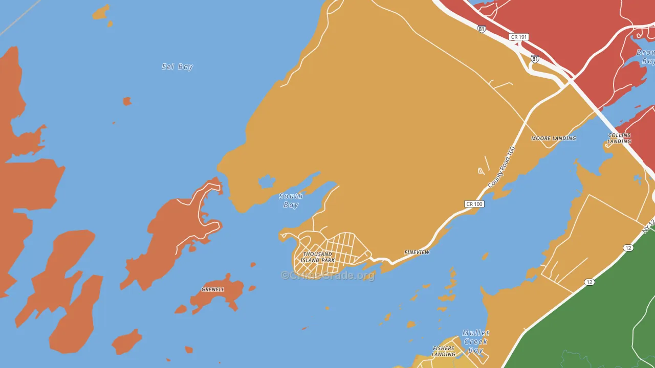 Thousand Island Park, NY Map of Arson Rates