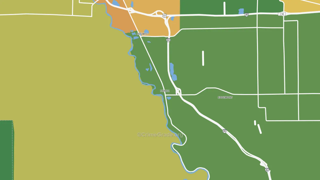 Thrall, WA Map of Arson Rates
