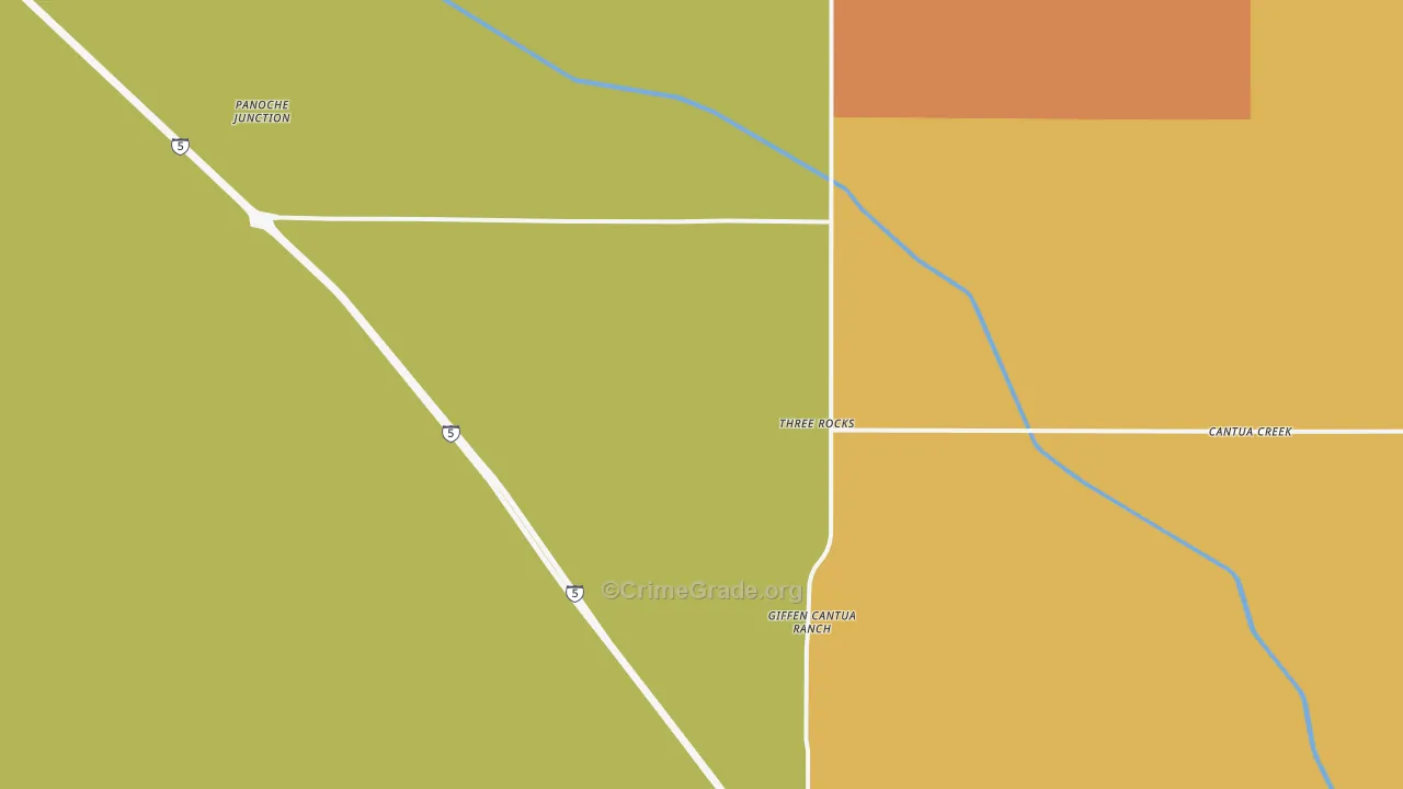 Three Rocks, CA Map of Arson Rates