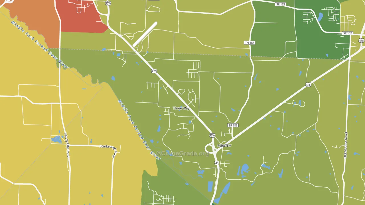 Three Way, TN Map of Arson Rates