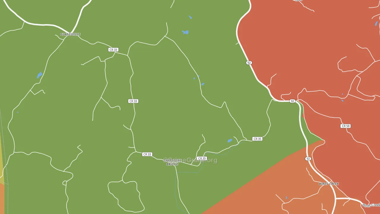 Threefork Bridge, WV Map of Arson Rates