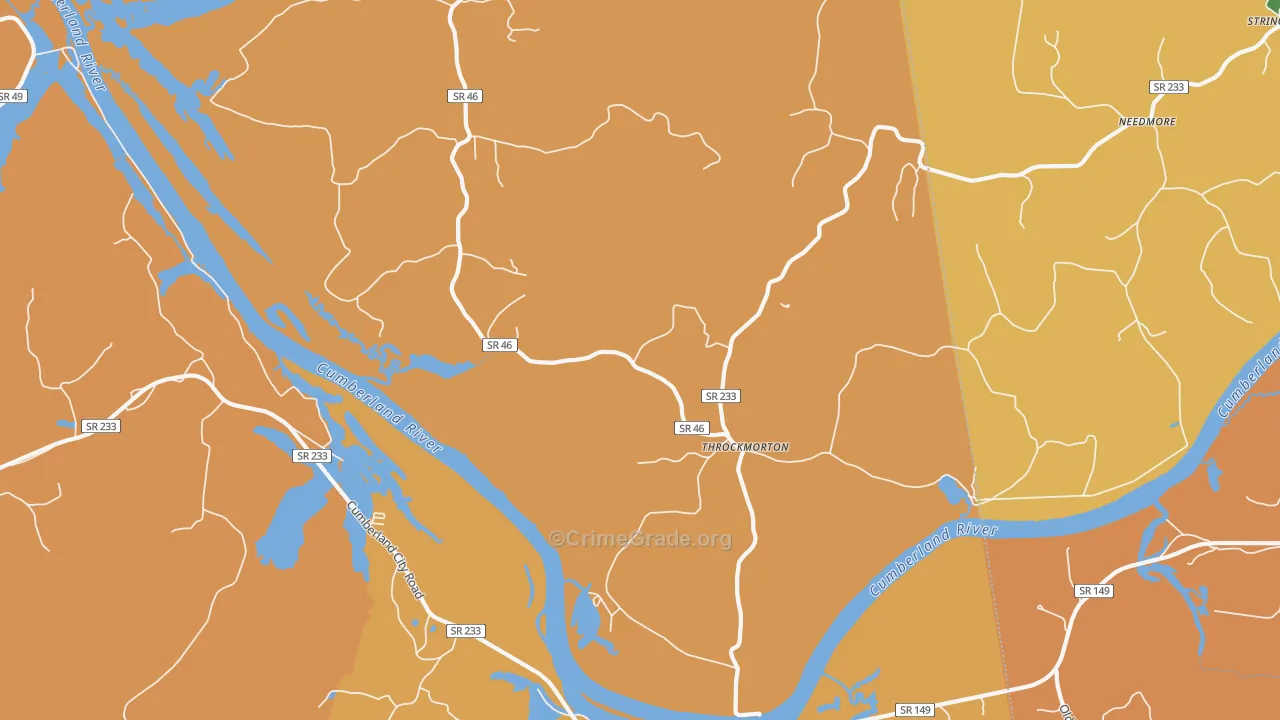Throckmorton, TN Map of Arson Rates