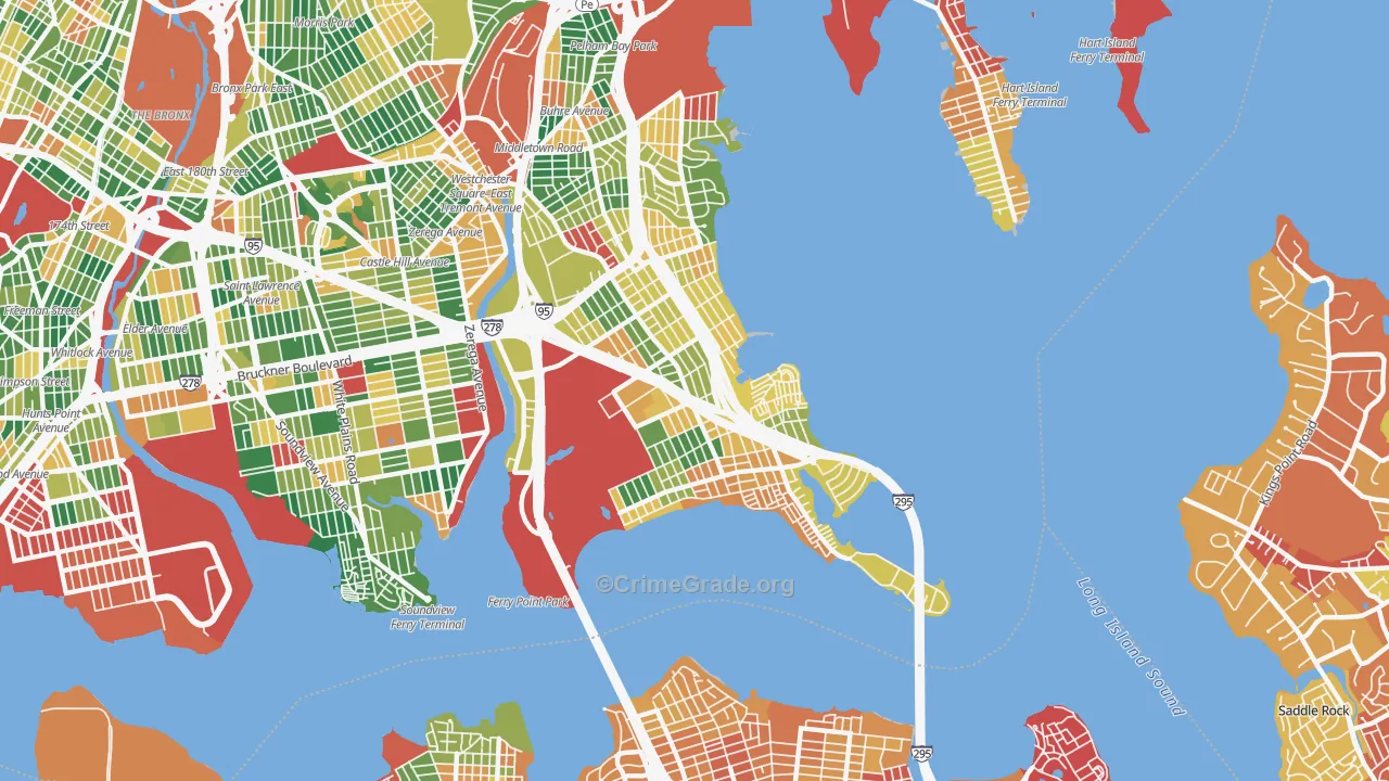 Throgs Neck-Edgewater Park, Bronx, NY Map of Arson Rates