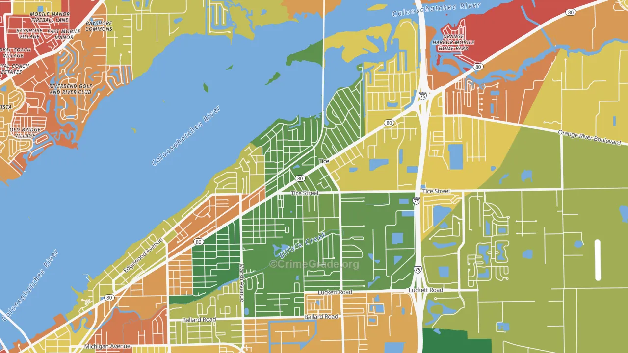 Tice, Fort Myers, FL Map of Arson Rates
