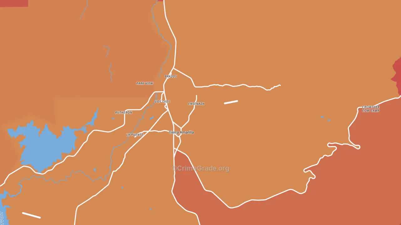 Tierra Amarilla, NM Map of Arson Rates