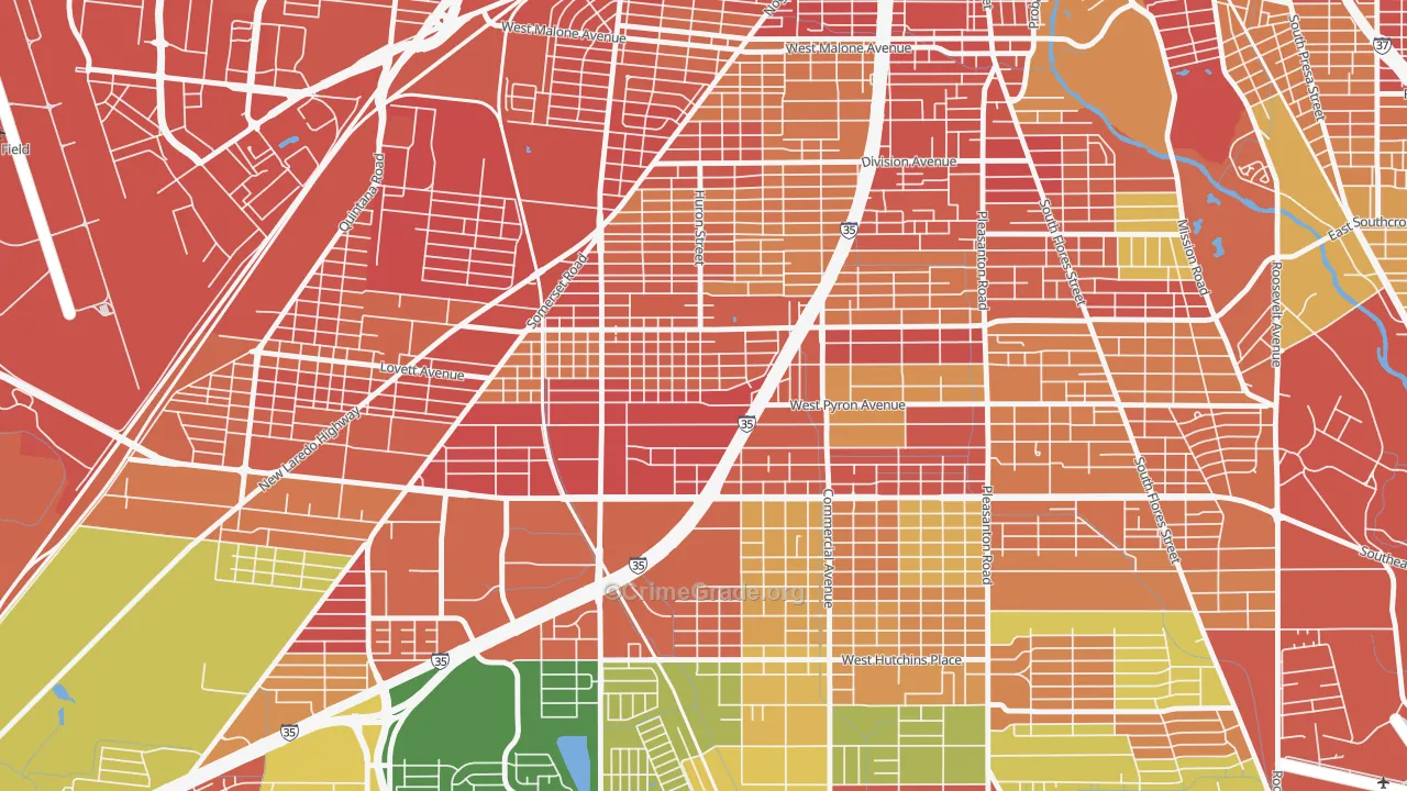 Tierra Linda, San Antonio, TX Map of Arson Rates