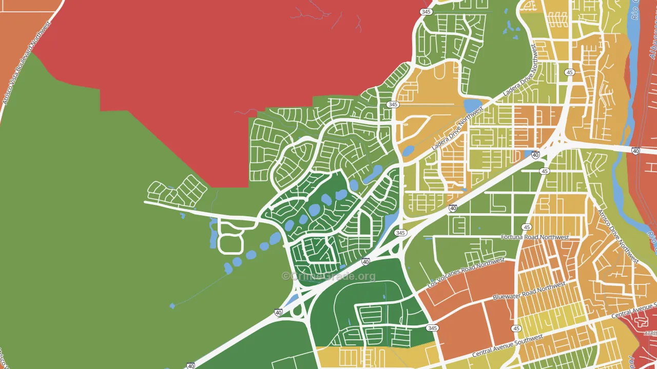 Tierra Oeste, Albuquerque, NM Map of Arson Rates