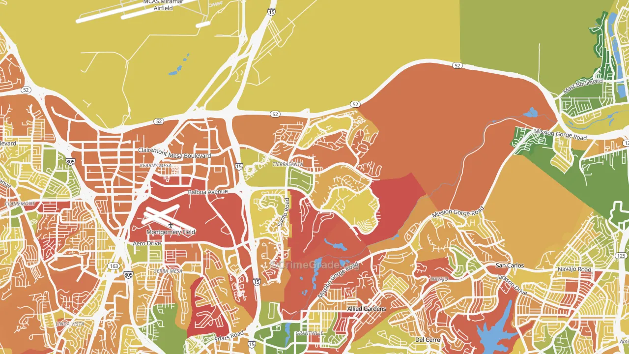 Tierrasanta, San Diego, CA Map of Arson Rates