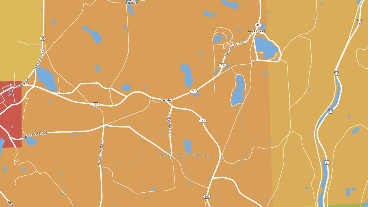Tiffany, PA Map of Arson Rates