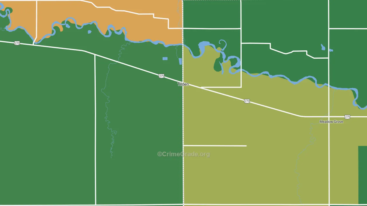 Tilden, NE Map of Arson Rates