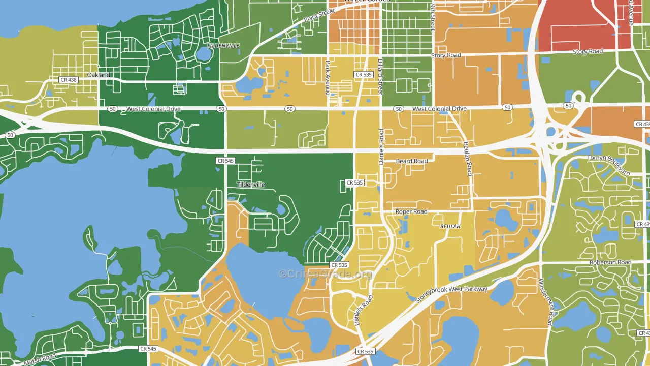 Tildenville, FL Map of Arson Rates