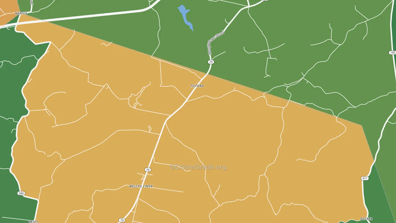Tilford, KY Map of Arson Rates