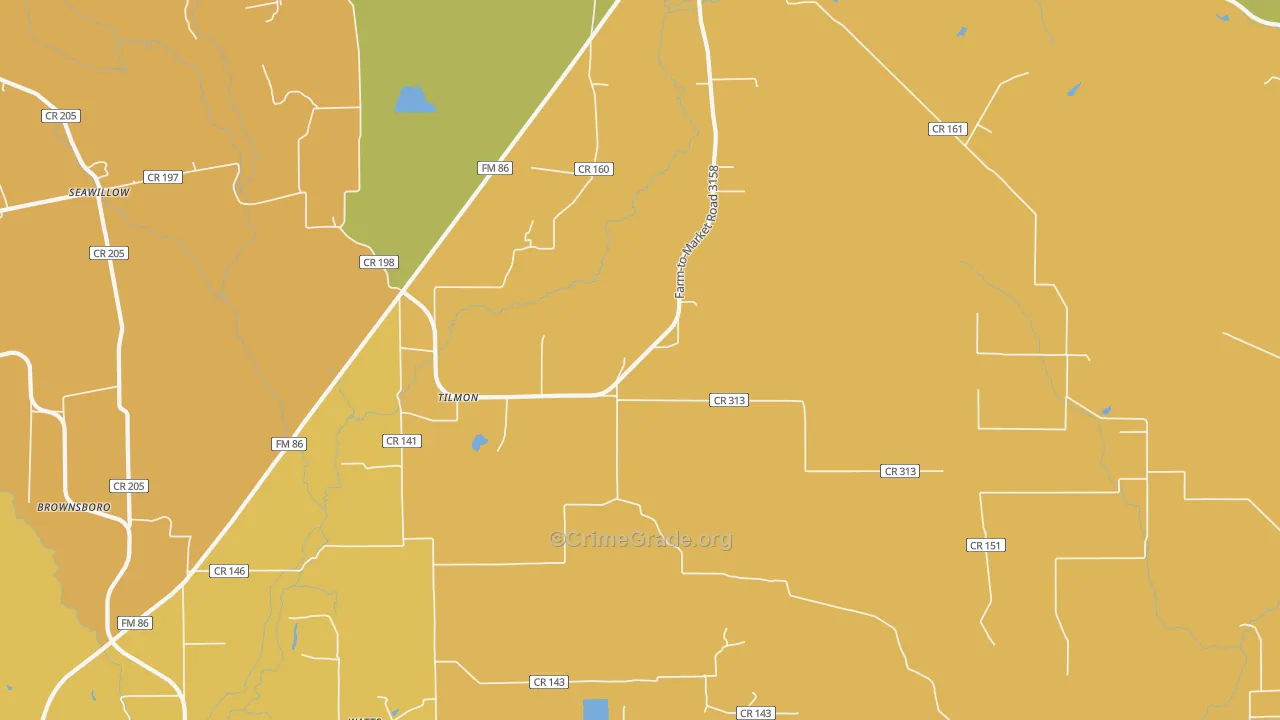 Tilmon, TX Map of Arson Rates