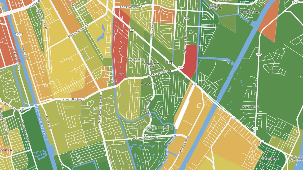 Timberlane, LA Map of Arson Rates