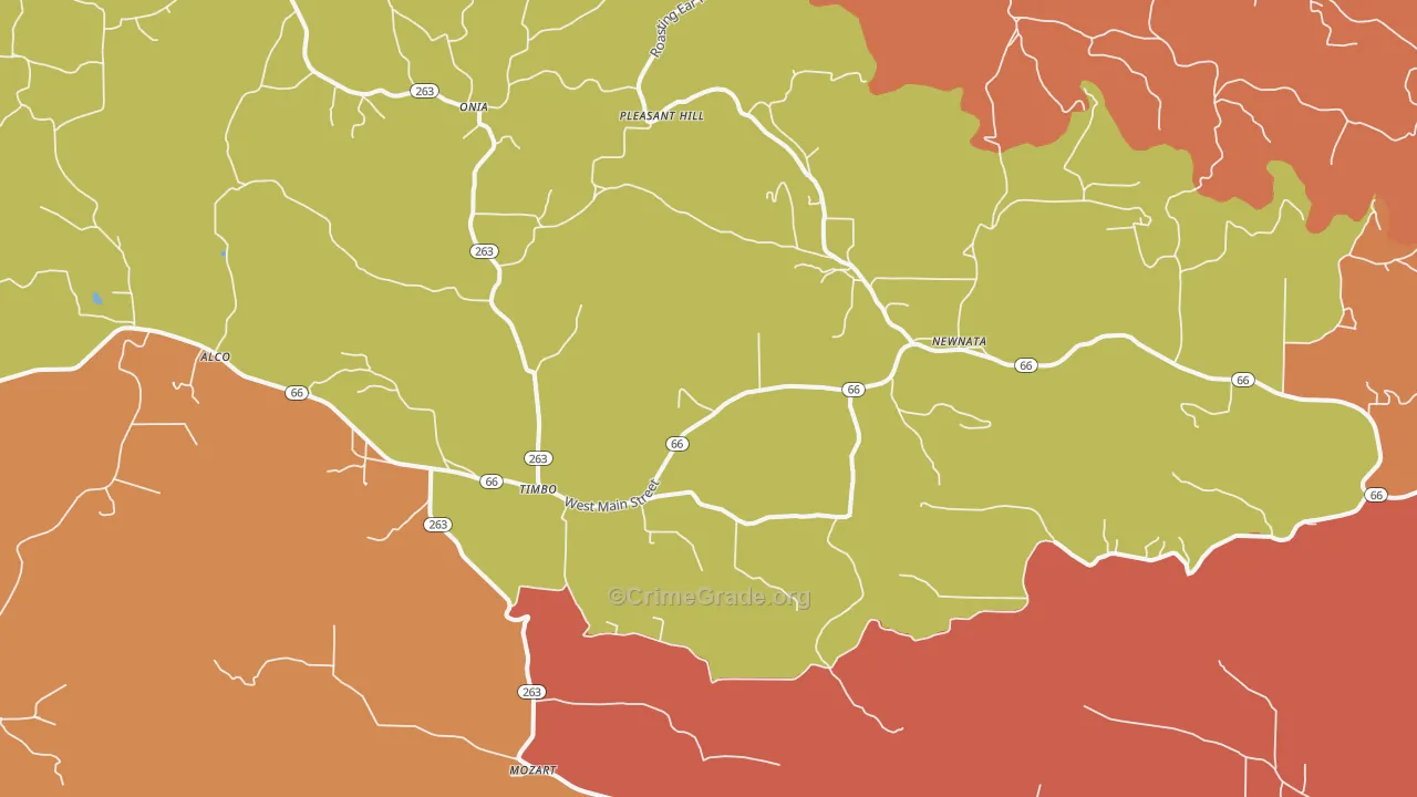 Timbo, AR Map of Arson Rates