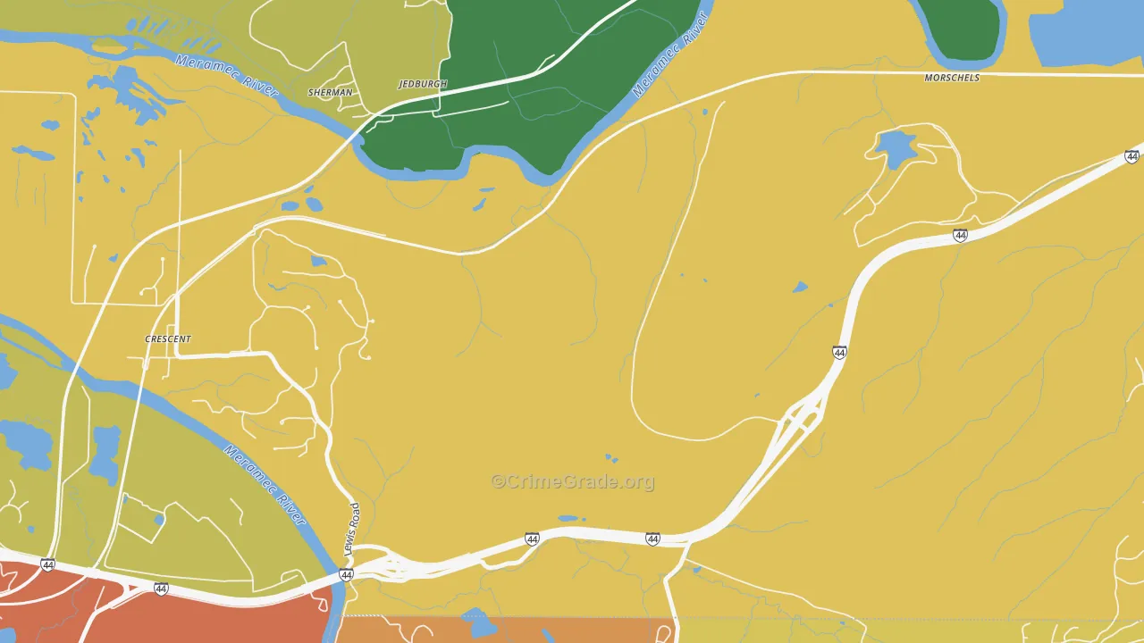 Times Beach, MO Map of Arson Rates