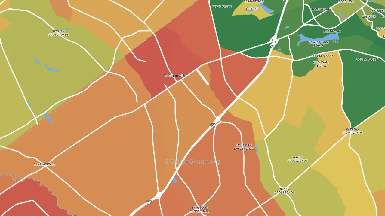 Timmonsville, SC Map of Arson Rates
