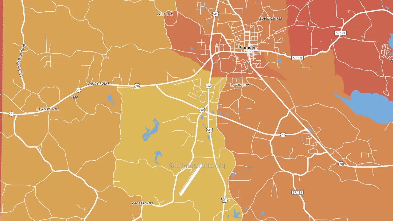 Tin Cup, TN Map of Arson Rates