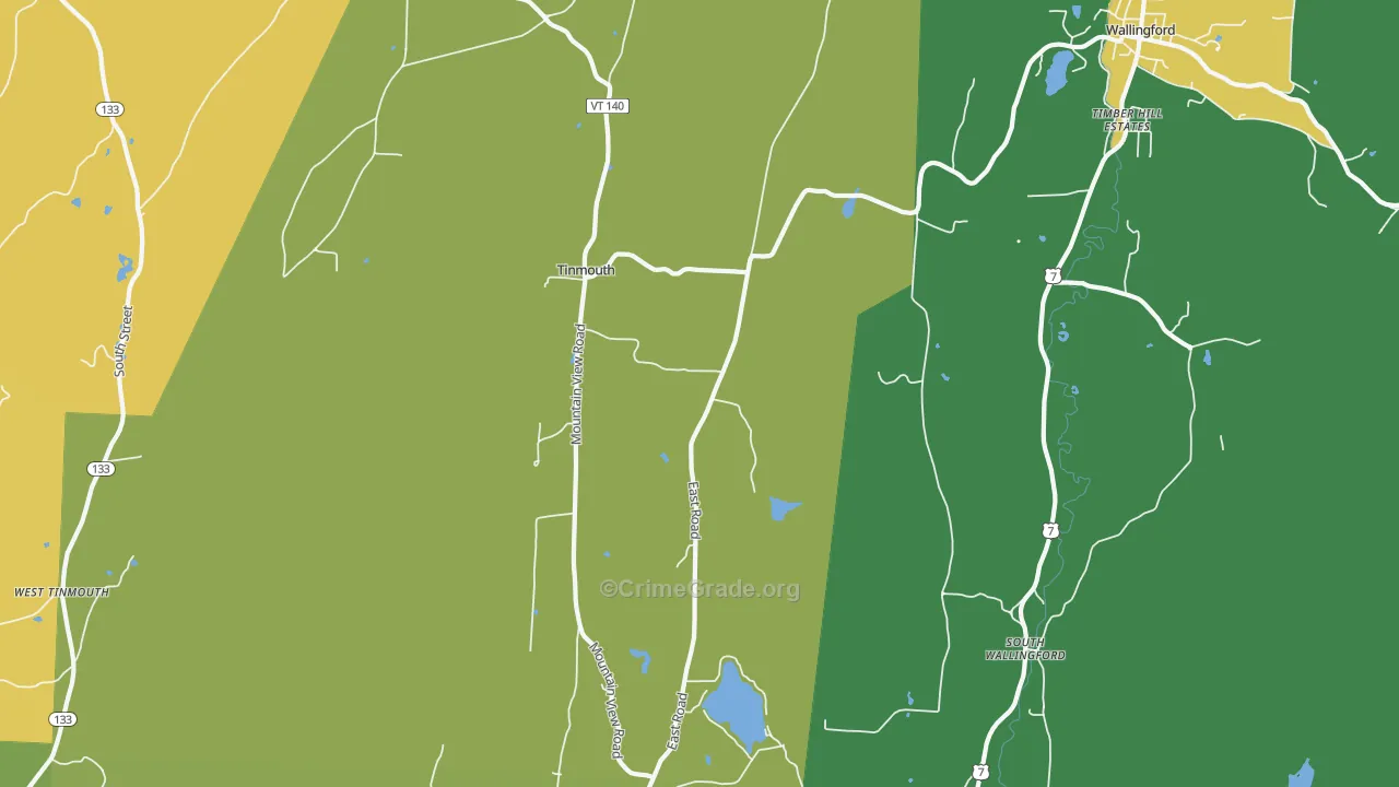 Tinmouth, VT Map of Arson Rates