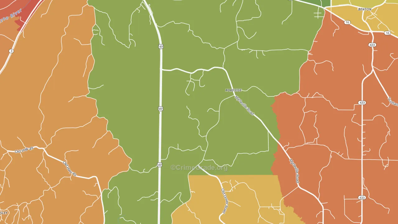 Tinsley, MS Map of Arson Rates