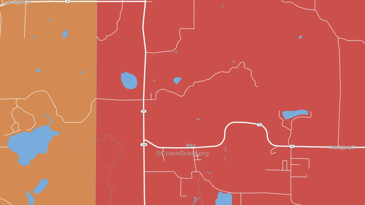 Tipler, WI Map of Arson Rates