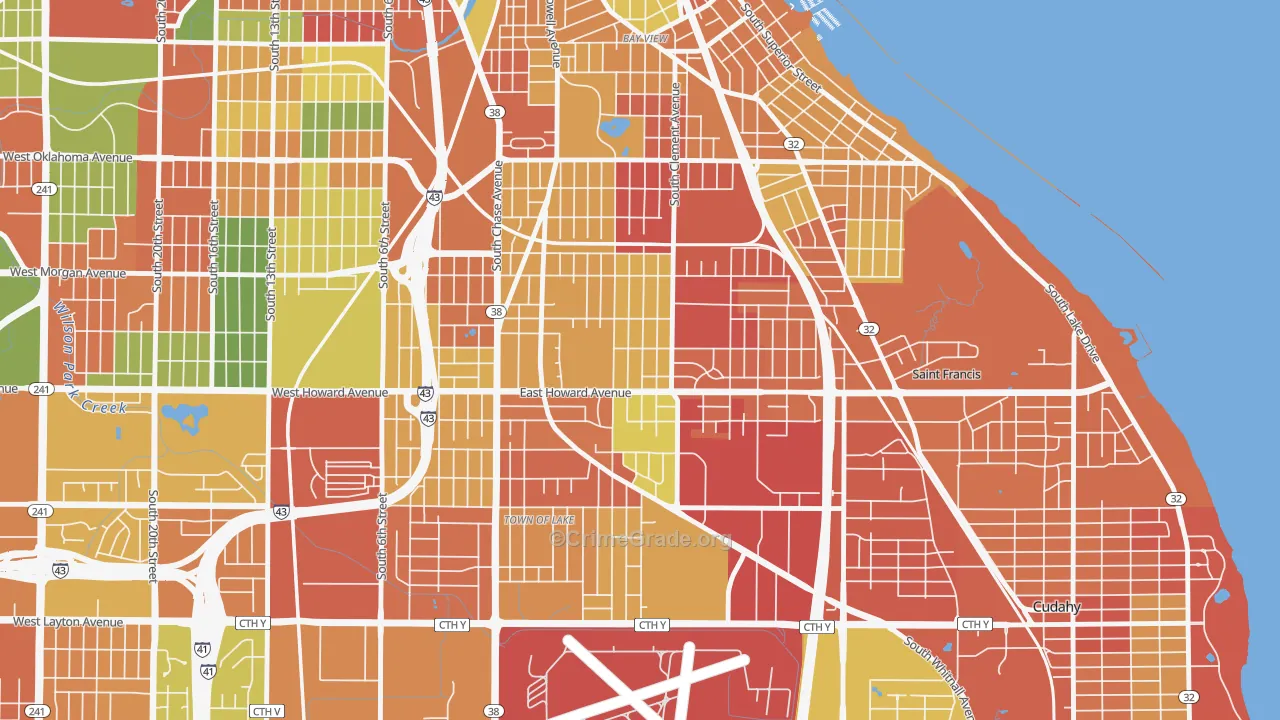 Tippecanoe, Milwaukee, WI Map of Arson Rates