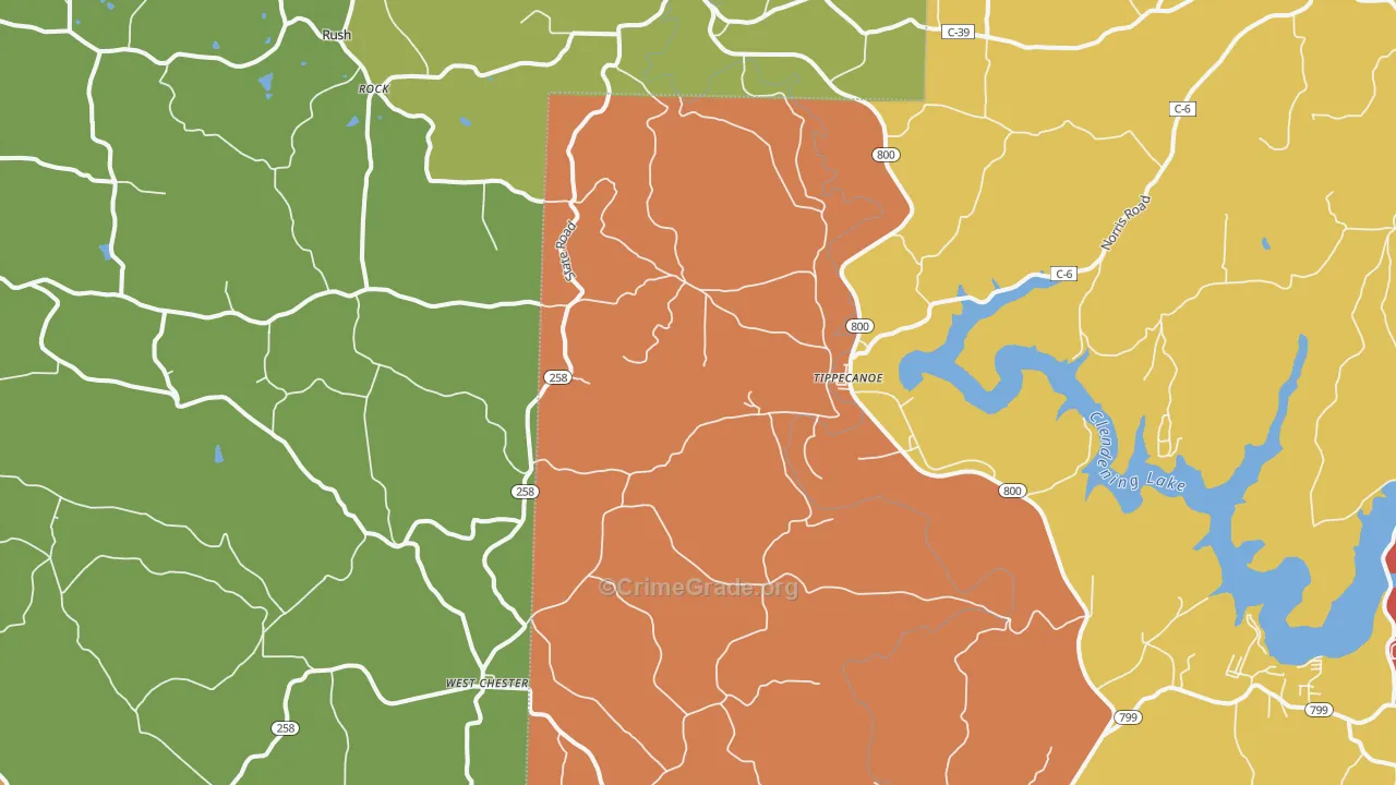 Tippecanoe, OH Map of Arson Rates