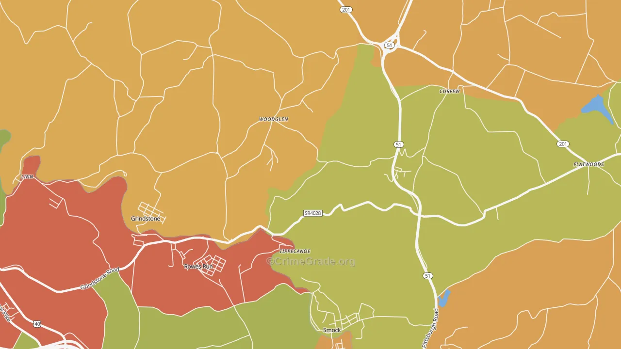 Tippecanoe, PA Map of Arson Rates