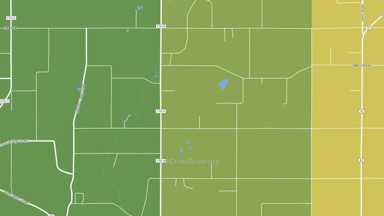Tisch Mills, WI Map of Arson Rates