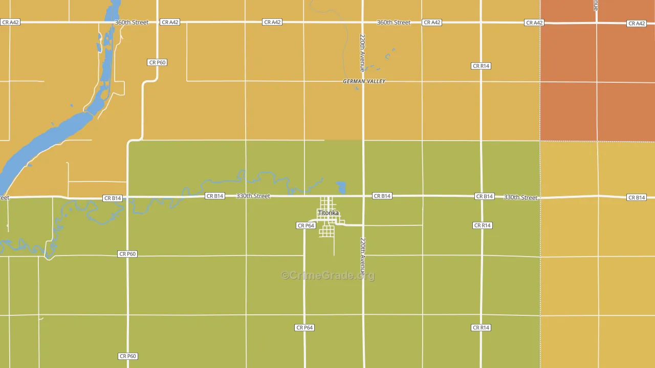 Titonka, IA Map of Arson Rates