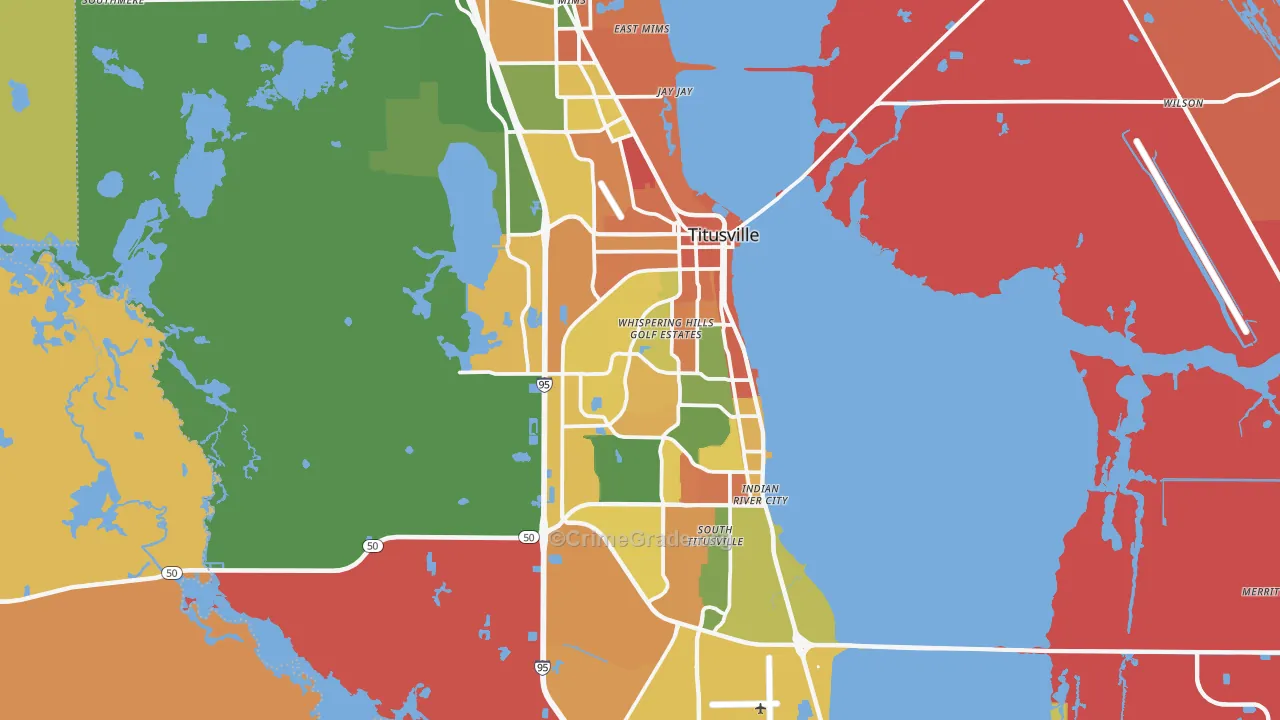 Titusville, FL Map of Arson Rates
