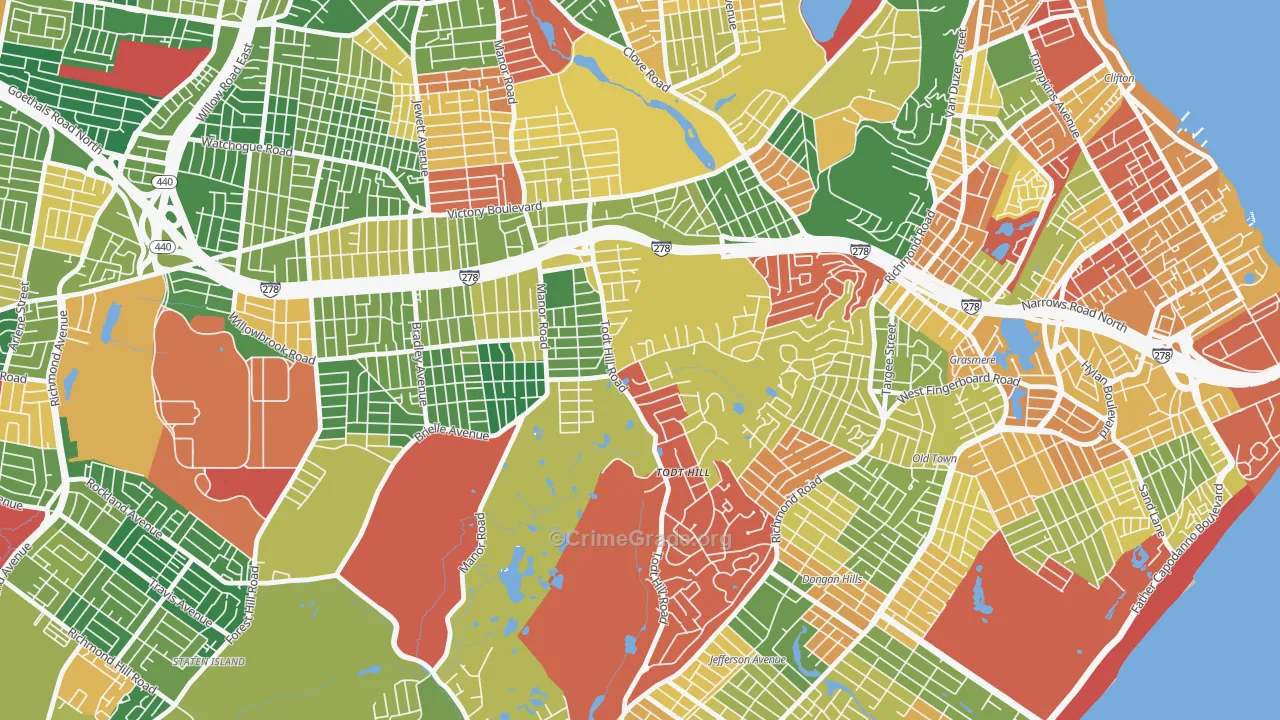 Todt Hill, Staten Island, NY Map of Arson Rates